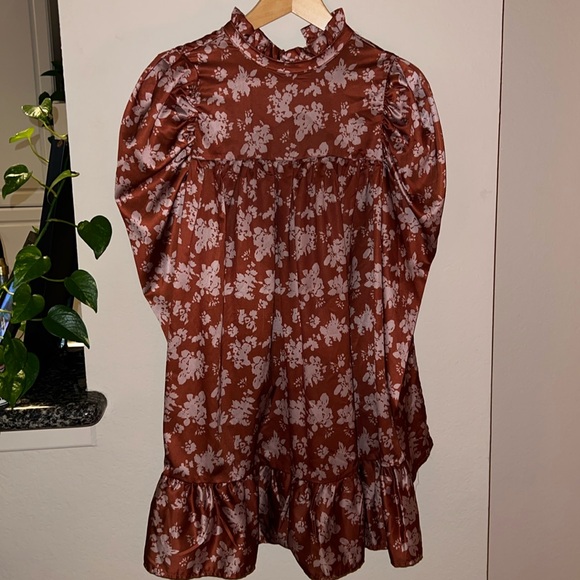 Flower Grown Wild Satin Mini Dress 💐 D26 - Picture 6 of 8